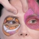Close-up anatomical illustration demonstrating brow lift and eyelid anatomy with layered facial structures around the eyes and forehead during facial rejuvenation education by Dr. Richard Balikian